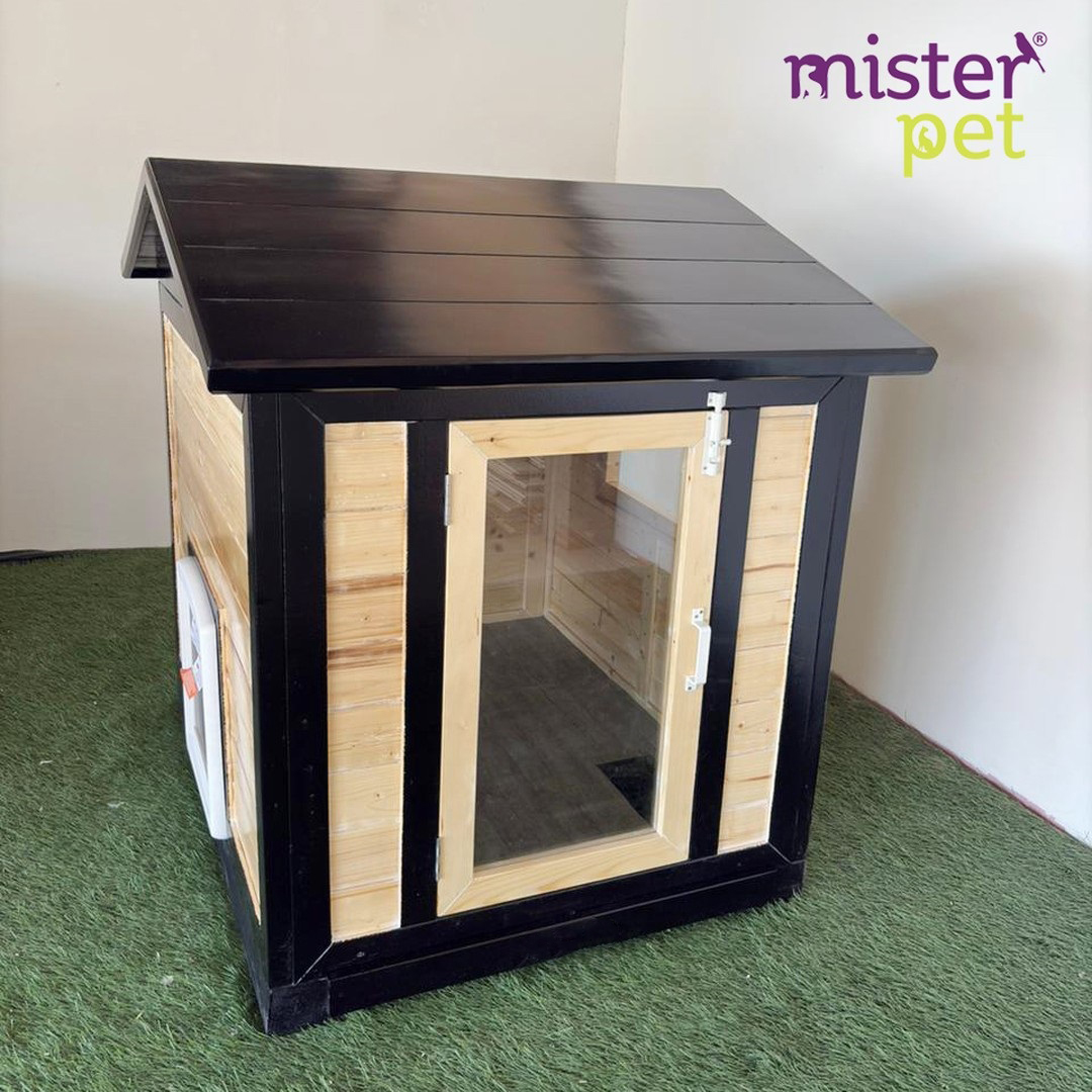 wooden dog or cat house with AC