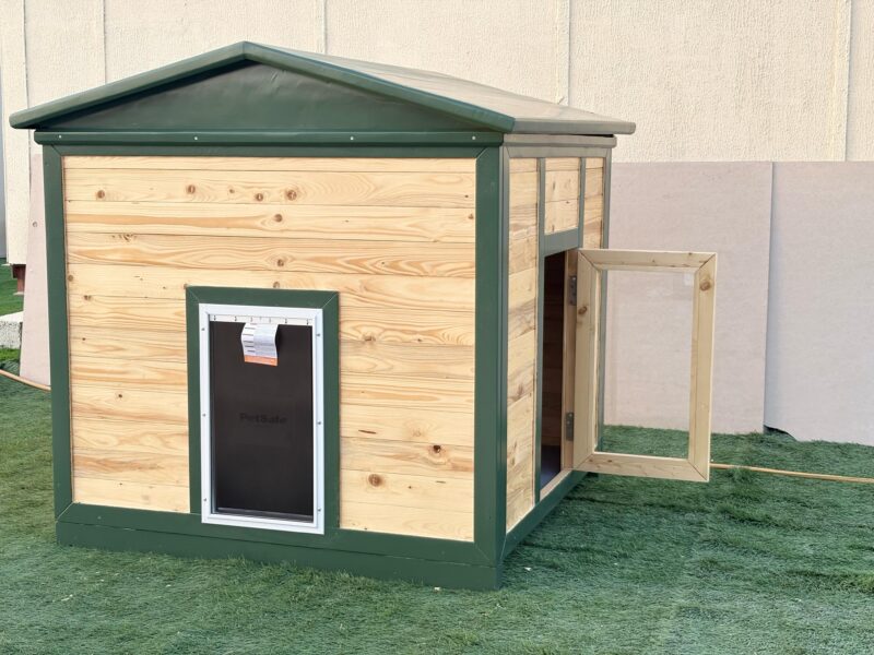 wooden dog or cat house with AC