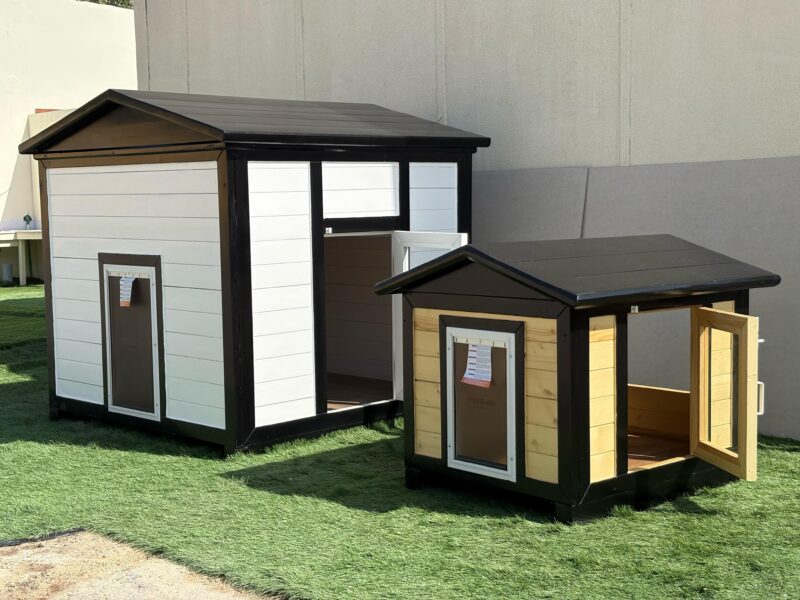 wooden dog or cat house with AC