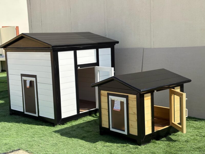 wooden dog or cat house with AC